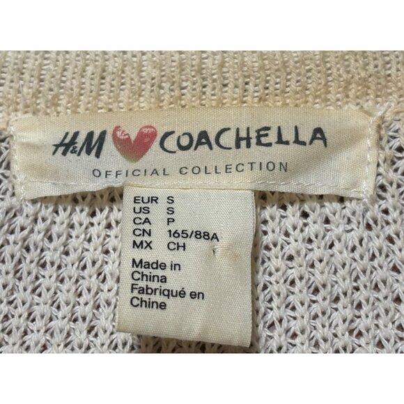 H&M Women’s Ivory S Cardigan Boho Chic Festival Boho Chic Cottage core Fringe - Picture 5 of 16